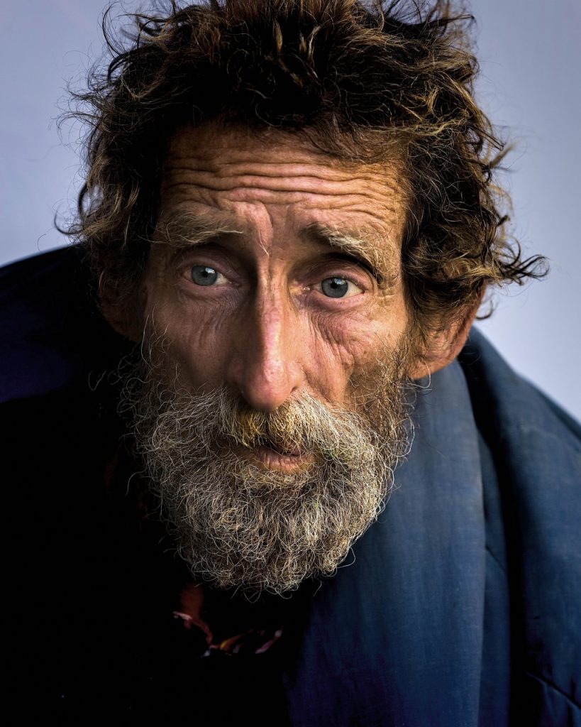 man, portrait, homeless