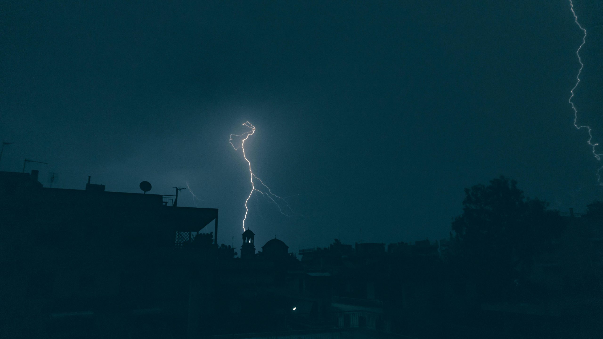 Captured a striking lightning bolt during a night storm in Chalandri, Greece, showcasing nature's power.